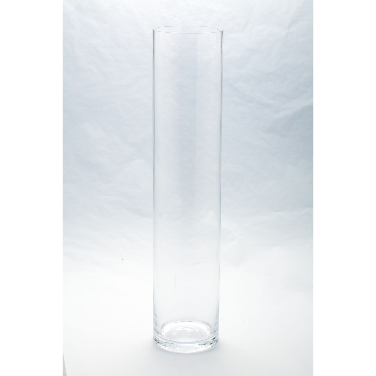 CC Home Furnishings 24" Clear Cylindrical Hand Blown Glass Vase